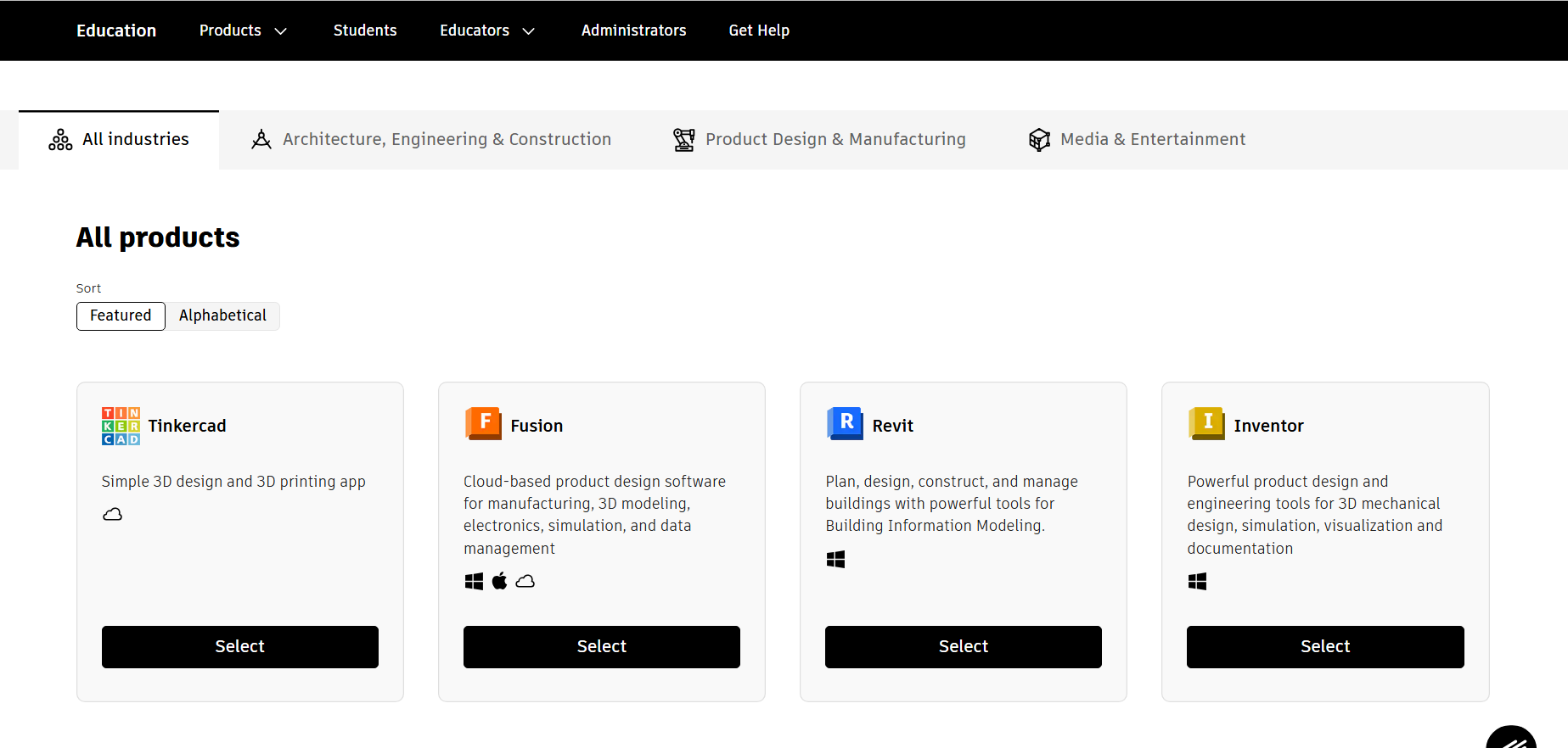 Autodesk Education portal